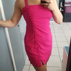 Forever 21 hot pink linen dress